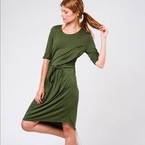 The Frock ClassicT midi tie dress in gray